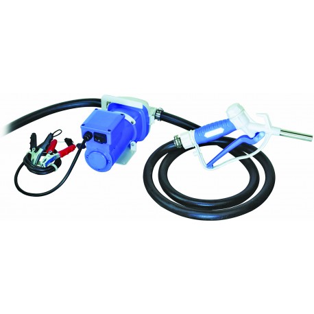 KIT 12 V - POMPE 34 L/MN - FLEXIBLE EPDM 6M - PISTOLET MANUEL - CONNECTEUR SEC - TUBE PLONGEUR