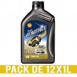 HUILE MOTEUR MOTO SHELL ADVANCE 4T ULTRA 10W40 (12X1L)