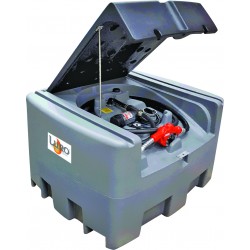 RÉSERVOIR GRV 400 LITRES PEHD AVEC COUVERCLE - KIT 12 V GASOIL - FLEX 4 M - PISTOLET AUTOMATIQUE